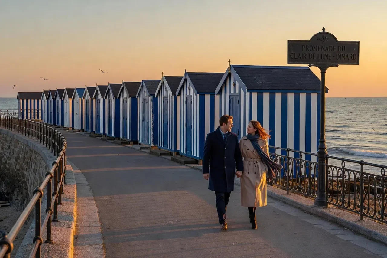 Vue sur les villas Belle Époque de Dinard depuis la plage