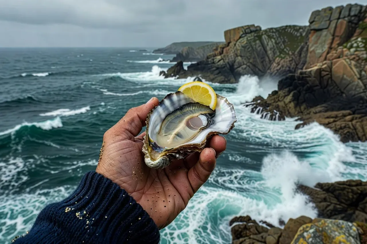 Degustation d’huitres fraiches face a la baie du Mont-Saint-Michel a Cancale